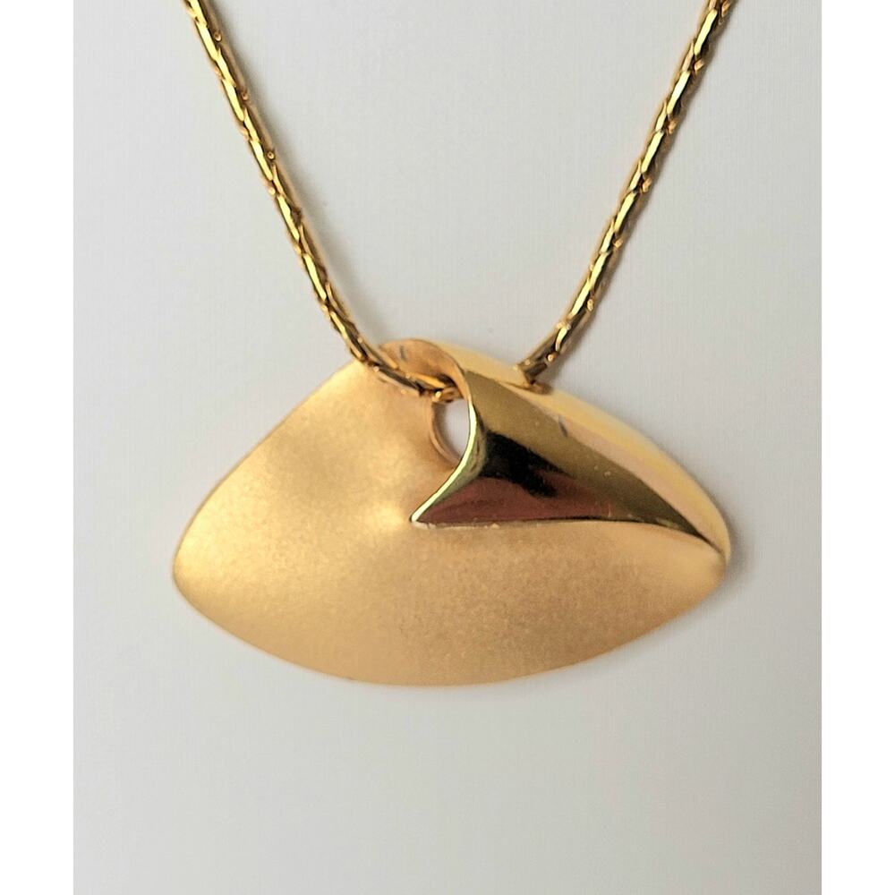 Vintage Jones New York Modernist Sculptural Pendant Necklace 80s 90s